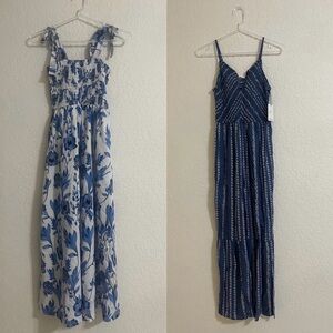 Set of Floral Maxi Dress and Striped Long Jumpsuit (Never worn) - Size XS/S